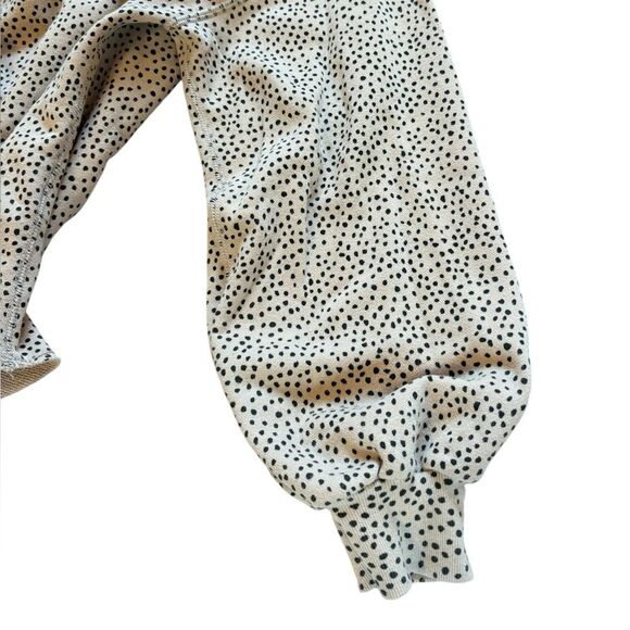 Abercrombie & Fitch Soft Collection Hooded Sweatshirt Tan Black Dots Womens Med - Picture 10 of 14